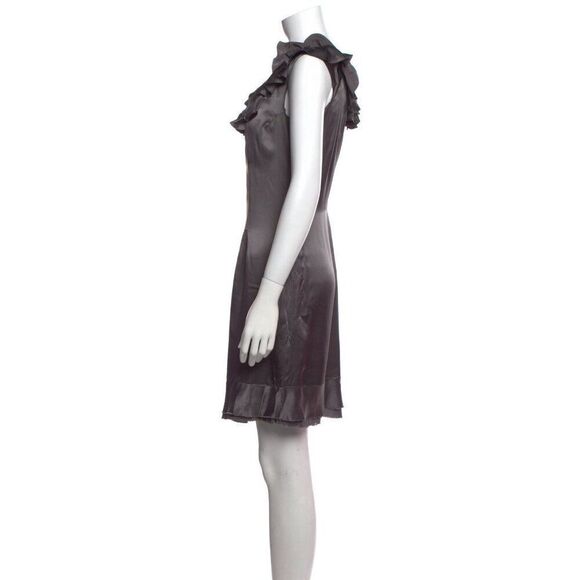 Prada Authentic Solid Gray 100% Silk Tank Mini dress IT 44 US 8 Medium - Picture 2 of 5